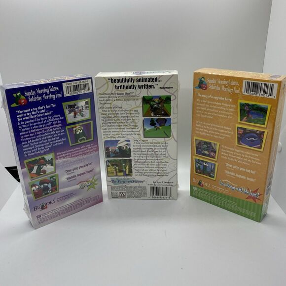 VeggieTales God Wants Me To Forgive Them VHS Video Tape Neon Green NEW Sealed +2 - Picture 5 of 9